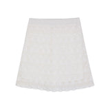 Linen Sequined Pointelle Skirt
