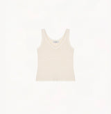 BOUCLÉ POINTELLE V-NECK TANK TOP