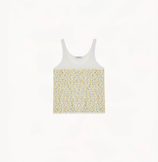 COLOR-DOTTED TWEED TANK
