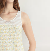 COLOR-DOTTED TWEED TANK