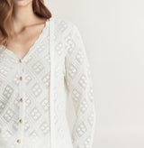DIAMOND PATTERN LONG-SLEEVED CARDIGAN