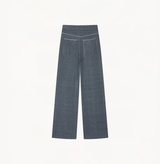 DENIM-LOOK STRAIGHT LEG TROUSERS