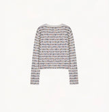 STRIPED TWEED CARDIGAN