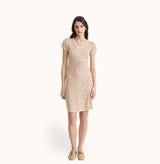 BUTTERFLY DRAWSTRING SHORT-SLEEVED DRESS