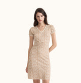 BUTTERFLY DRAWSTRING SHORT-SLEEVED DRESS
