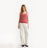 MULTICOLOR STRIPED U-NECK VEST