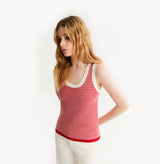 MULTICOLOR STRIPED U-NECK VEST