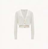 POINTELLE SILK AND COTTON-BLEND CARDIGAN
