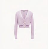 POINTELLE SILK AND COTTON-BLEND CARDIGAN