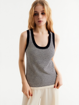 MULTICOLOR STRIPED U-NECK VEST