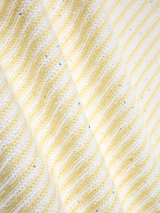 STRIPED HAND-CROCHETED EDGE CARDIGAN