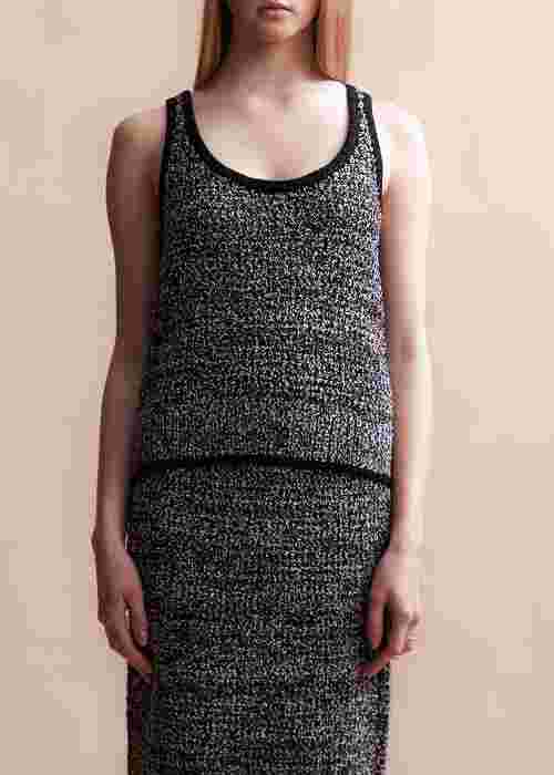 Bouclé Metallic Pointelle Tank Top