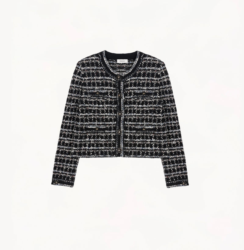 CHECKERED TWEED JACKET