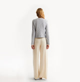 Cashmere bouclé jacket in blue. rear-view