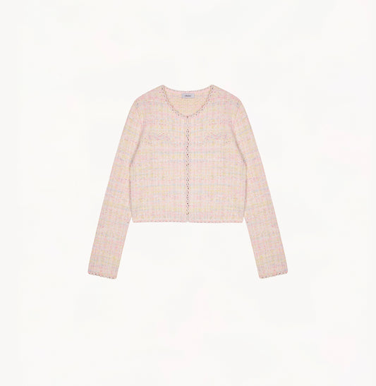 CHECK TWEED PLACKET JACKET