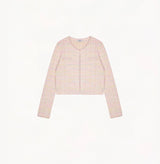 CHECK TWEED PLACKET JACKET