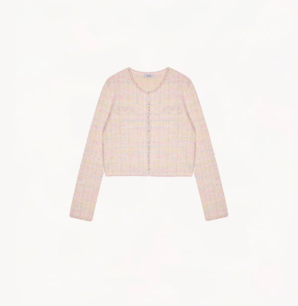 CHECK TWEED PLACKET JACKET