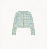 CHECK TWEED PLACKET JACKET