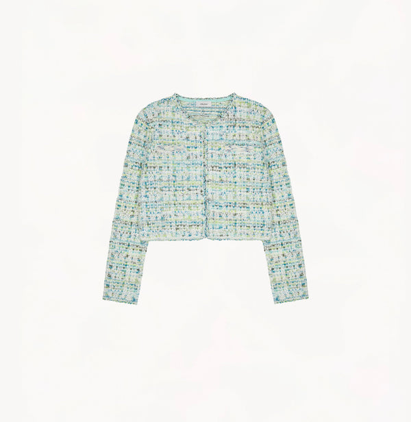 green tweed jacket women. 