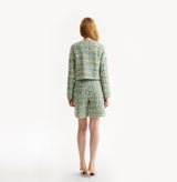 CHECK TWEED PLACKET JACKET