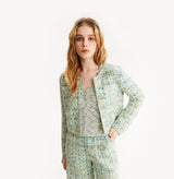 CHECK TWEED PLACKET JACKET