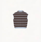 SLEEVELESS STRIPED LAPEL SHIRT