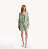 CHECK TWEED BERMUDA SHORTS