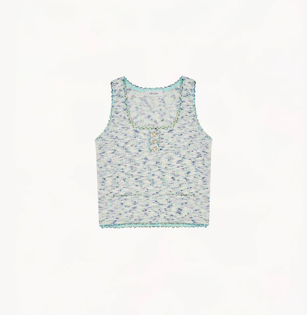 CHECK SQUARE NECK TANK TOP
