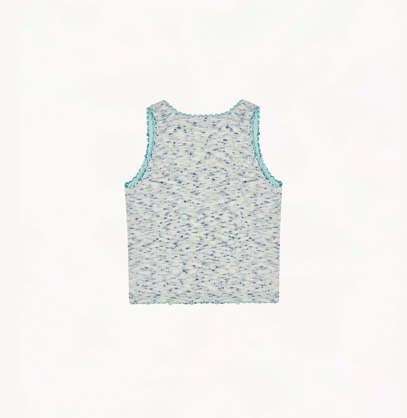 CHECK SQUARE NECK TANK TOP