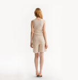 tweed square neck tank top, rear-view