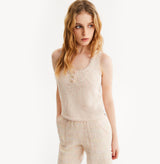 tweed square neck tank top, left-view