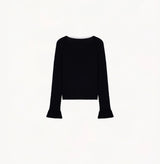 PETAL TRIM COLORBLOCK CARDIGAN