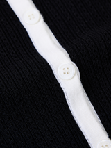PETAL TRIM COLORBLOCK CARDIGAN