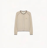 METALLIC CREWNECK CARDIGAN