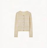 CHECK CREWNECK CARDIGAN