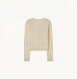 CHECK CREWNECK CARDIGAN