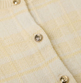 CHECK CREWNECK CARDIGAN