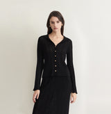 POINTELLE COLLARED CARDIGAN
