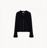 POINTELLE COLLARED CARDIGAN