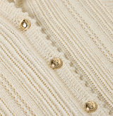 POINTELLE COLLARED CARDIGAN