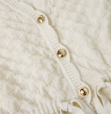 SHEER CABLE-KNIT TIE-FRONT CARDIGAN