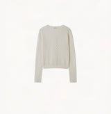 SHEER CABLE-KNIT CREWNECK CARDIGAN