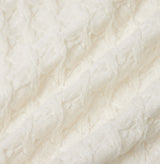 SHEER CABLE-KNIT CREWNECK CARDIGAN