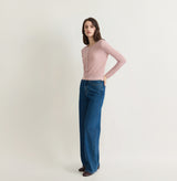 SHEER CABLE-KNIT CREWNECK CARDIGAN