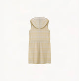 CHECK HOODED SLEEVELESS DRESS