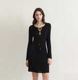 POINTELLE LONG-SLEEVE DRESS