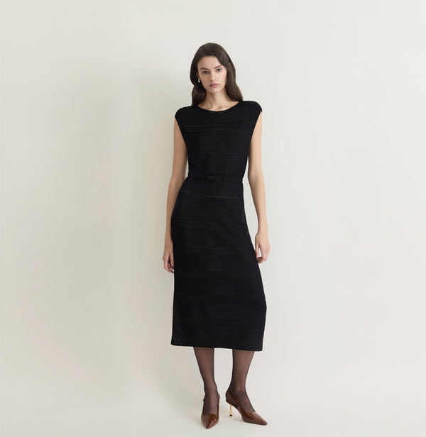SATIN EMBOSSED DRESS