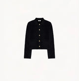 SATIN EMBOSSED COLLARED JACKET
