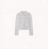 SATIN EMBOSSED COLLARED JACKET