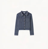 DENIM-LOOK COLLARED JACKET